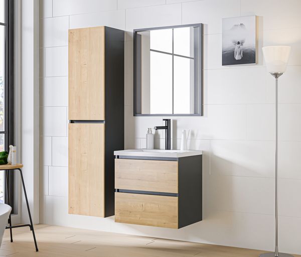Hovedbilde MONAKO GREY OAK 80CM SERVANTSKAP